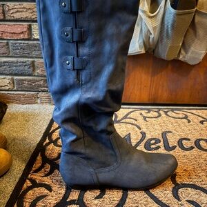 Women's Blue Knee-High Boots